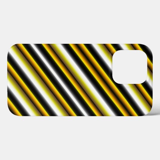 Gele zwarte witte regenboogstripes Case-Mate iPhone case (Achterkant (horizontaal))