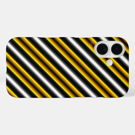Gele zwarte witte regenboogstripes Case-Mate iPhone case (Achterkant (horizontaal))