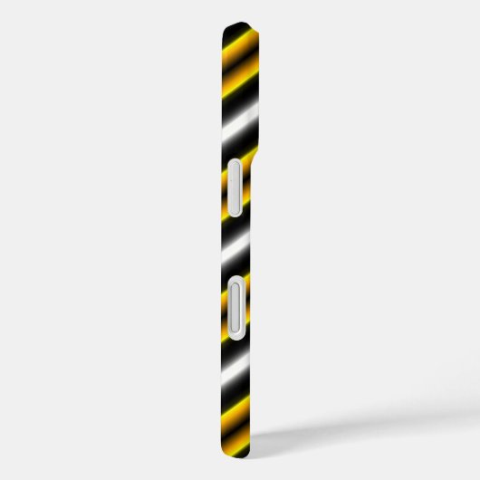 Gele zwarte witte regenboogstripes Case-Mate iPhone case (Achterkant / Rechts)