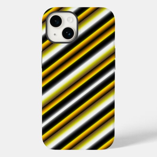 Gele zwarte witte regenboogstripes Case-Mate iPhone case (Achterkant)