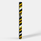 Gele zwarte witte regenboogstripes Case-Mate iPhone case (Achterkant / Rechts)