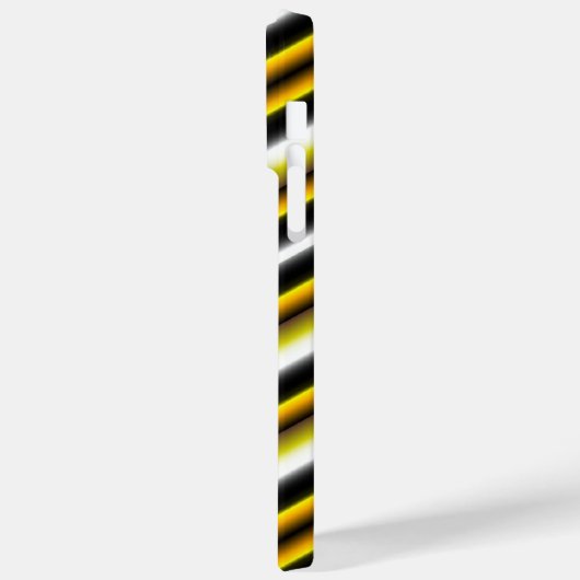 Gele zwarte witte regenboogstripes Case-Mate iPhone case (Achterkant / Links)