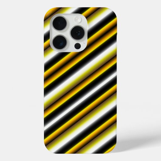 Gele zwarte witte regenboogstripes Case-Mate iPhone case (Achterkant)