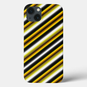 Gele zwarte witte regenboogstripes Case-Mate iPhone case