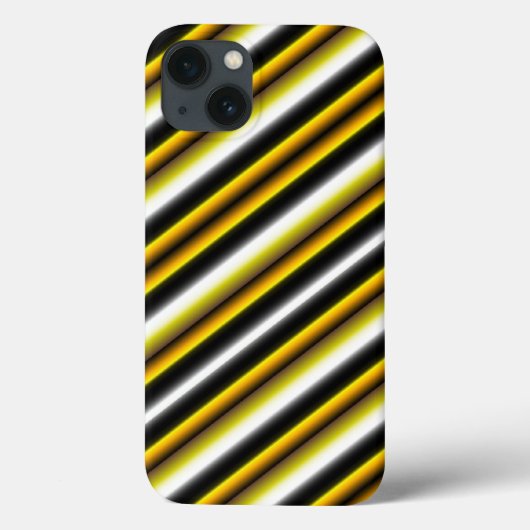 Gele zwarte witte regenboogstripes Case-Mate iPhone case (Achterkant)