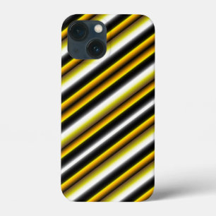 Gele zwarte witte regenboogstripes Case-Mate iPhone case