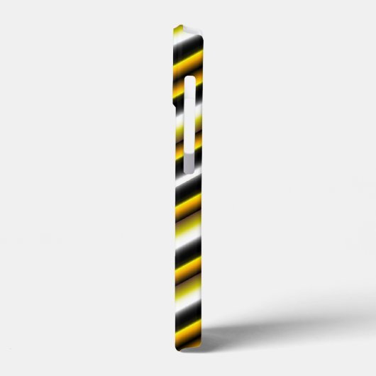 Gele zwarte witte regenboogstripes Case-Mate iPhone case (Achterkant / Links)