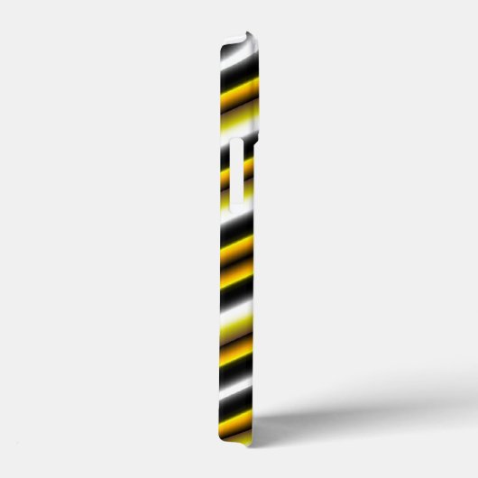 Gele zwarte witte regenboogstripes Case-Mate iPhone case (Achterkant / Rechts)