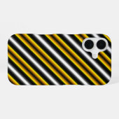 Gele zwarte witte regenboogstripes iPhone 16 hoesje (Achterkant horizontaal)