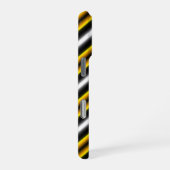 Gele zwarte witte regenboogstripes iPhone hoesje (Rechterkant)