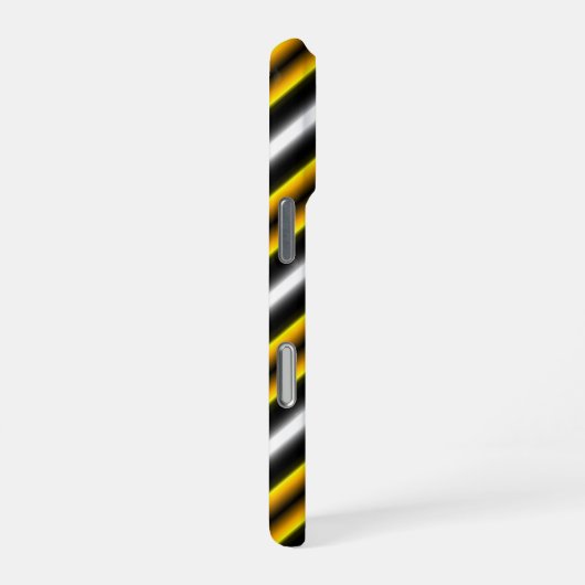 Gele zwarte witte regenboogstripes iPhone hoesje (Rechterkant)