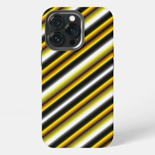 Gele zwarte witte regenboogstripes iPhone 13 pro hoesje