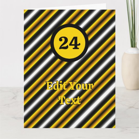 Gele zwarte witte regenboogstripes kaart (Voorkant)