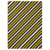 Gele zwarte witte regenboogstripes klembord (Achterkant)