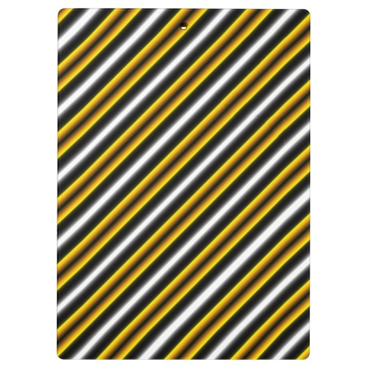 Gele zwarte witte regenboogstripes klembord (Achterkant)