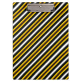 Gele zwarte witte regenboogstripes klembord (Voorkant)