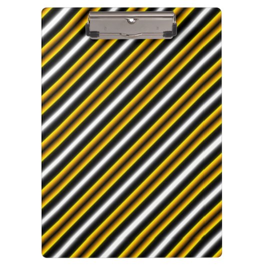 Gele zwarte witte regenboogstripes klembord (Voorkant)