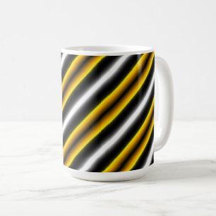 Gele zwarte witte regenboogstripes koffiemok