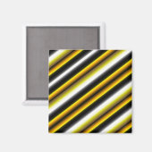 Gele zwarte witte regenboogstripes magneet (Voorkant / Achterkant)