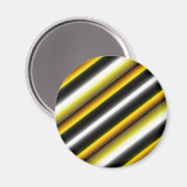 Gele zwarte witte regenboogstripes magneet (Voorkant / Achterkant)