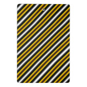 Gele zwarte witte regenboogstripes mini klembord (Achterkant)