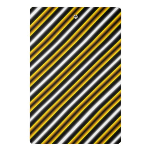 Gele zwarte witte regenboogstripes mini klembord (Achterkant)