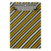 Gele zwarte witte regenboogstripes mini klembord (Voorkant)