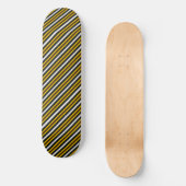 Gele zwarte witte regenboogstripes persoonlijk skateboard (Voorkant)