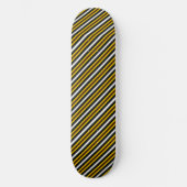 Gele zwarte witte regenboogstripes persoonlijk skateboard (Voorkant)