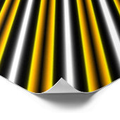 Gele zwarte witte regenboogstripes poster (Hoek)