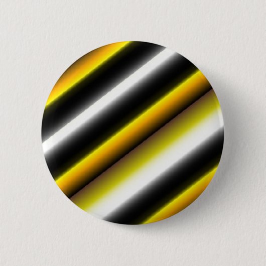 Gele zwarte witte regenboogstripes ronde button 5,7 cm (Voorkant)
