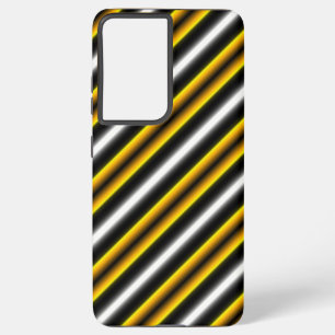 Gele zwarte witte regenboogstripes samsung galaxy hoesje