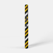 Gele zwarte witte regenboogstripes samsung galaxy hoesje (Rechterkant)