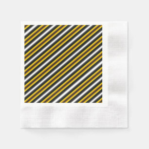 Gele zwarte witte regenboogstripes servet