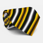 Gele zwarte witte regenboogstripes stropdas (Opgerold)