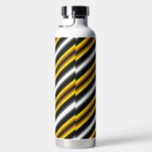 Gele zwarte witte regenboogstripes waterfles (Rechts)
