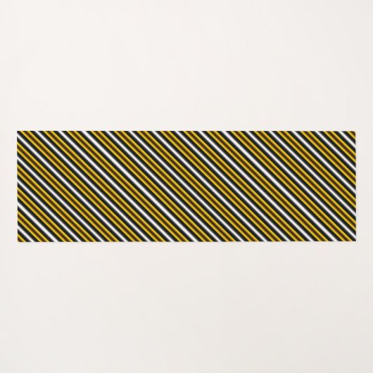 Gele zwarte witte regenboogstripes yogamat (Achterkant (horizontaal))