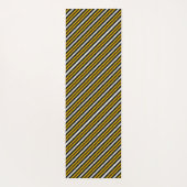 Gele zwarte witte regenboogstripes yogamat (Achterkant)