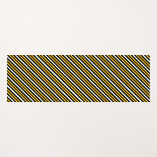 Gele zwarte witte regenboogstripes yogamat (Voorkant (horizontaal))