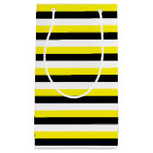 Gele zwarte witte strepen klein cadeauzakje (Voorkant)