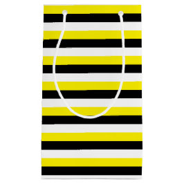 Gele zwarte witte strepen klein cadeauzakje