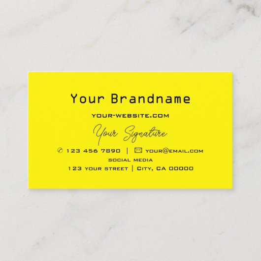Gele zwartwitgele maffia met Logo-koel Visitekaartje (Achterkant)