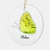 Gele zwavelvlinder, gepersonaliseerd versieringsmi keramisch ornament (Links)