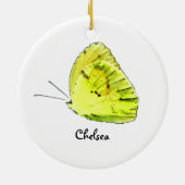 Gele zwavelvlinder, gepersonaliseerd versieringsmi keramisch ornament (Achterkant)