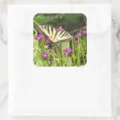 Gele zweetstaarten voor vliegenstaarten vierkante sticker (Tas)