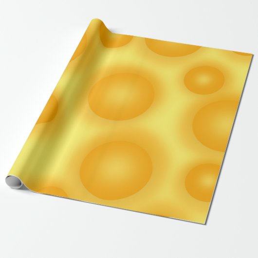 Gele Zwitserse kaas Cadeaupapier (Uitgerold)