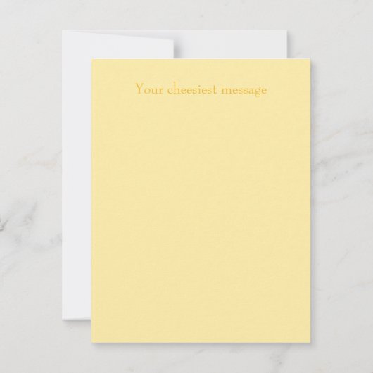  Gele Zwitserse kaas Gepersonaliseerde kaas Notitiekaartje (Achterkant)