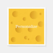 Gele Zwitserse kaassnede met speciale gaten grappi Servet (Voorkant)