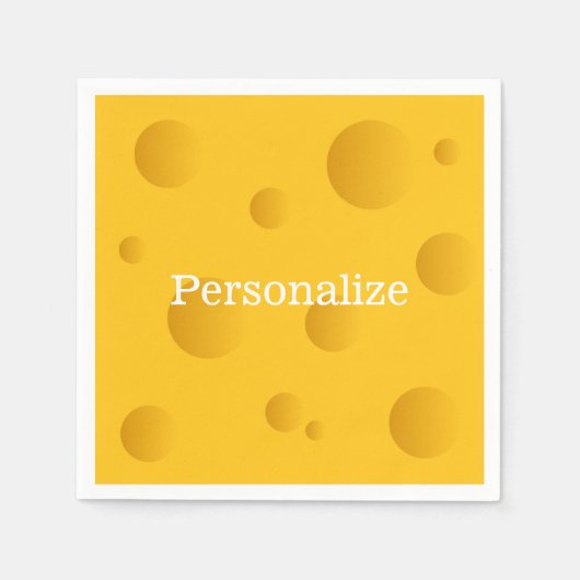 Gele Zwitserse kaassnede met speciale gaten grappi Servet (Voorkant)