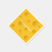 Gele Zwitserse kaassnede met speciale gaten grappi Servet (Hoek)